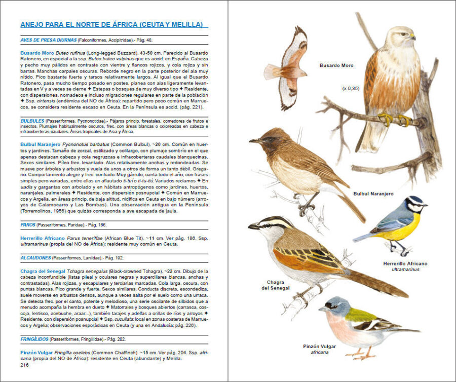 Página de muestra de Aves de España